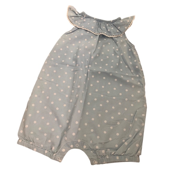 TUCKER + TATE Baby Polka Dot Chambray Off Shoulder Scoop Neck Romper - 24M - Picture 5 of 8